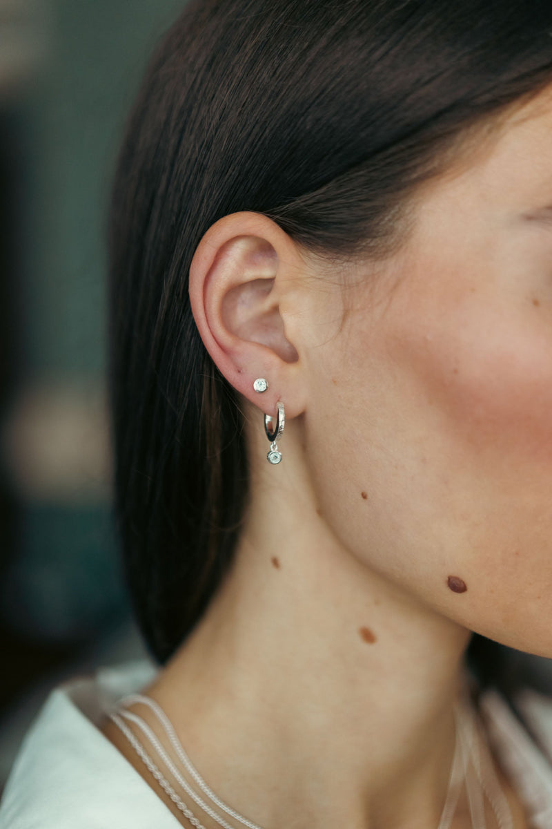 Birthstone Hoop Earrings