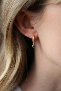 Birthstone Hoop Earrings