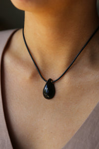 Hush Necklace Black Enamel