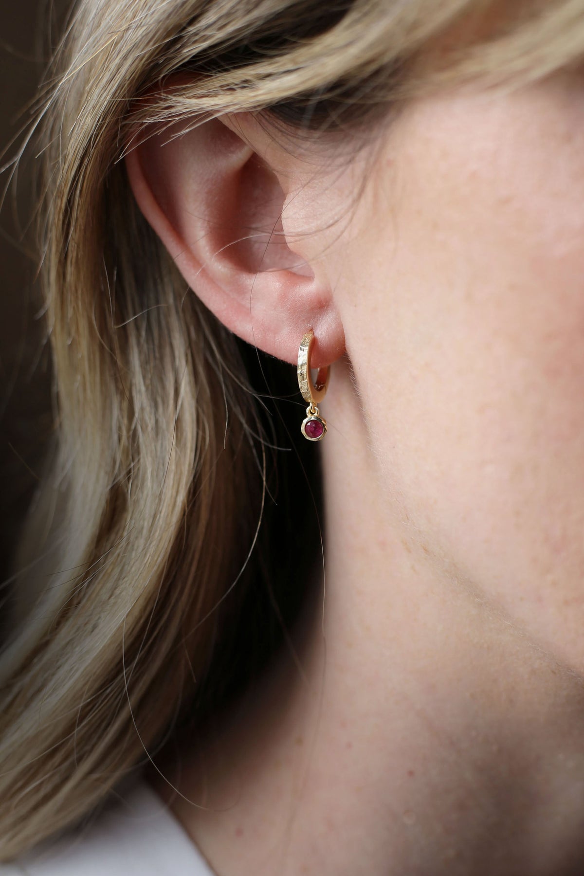 Birthstone Hoop Earrings