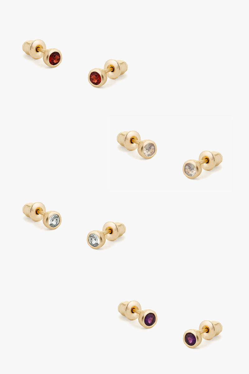 Birthstone Stud Earrings