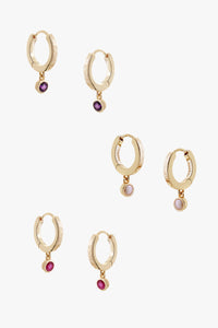 Birthstone Hoop Earrings